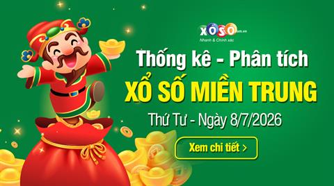 Thống kê XSMT 8/7/2026 - Phân tích Xổ số Miền Trung 8-7 Thứ 4