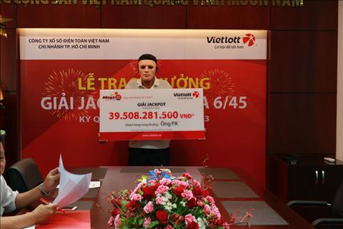 Ông PK nhận thưởng hơn 39 tỷ đồng từ Vietlott Ong PK nhan thuong hon 39 ty dong tu Vietlott